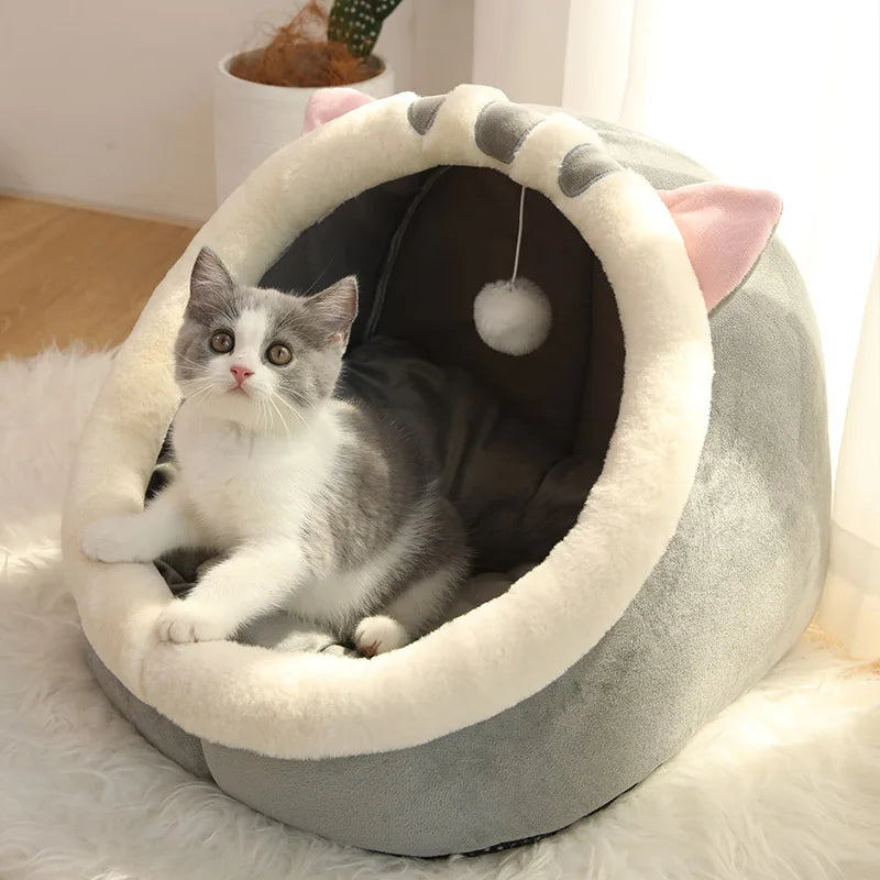 Rovanna Snuggle Cave Bed — Cozy Cotton Sleep Sanctuary for Cats & Small Dogs