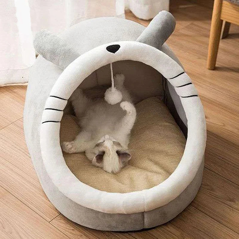 Rovanna Snuggle Cave Bed — Cozy Cotton Sleep Sanctuary for Cats & Small Dogs