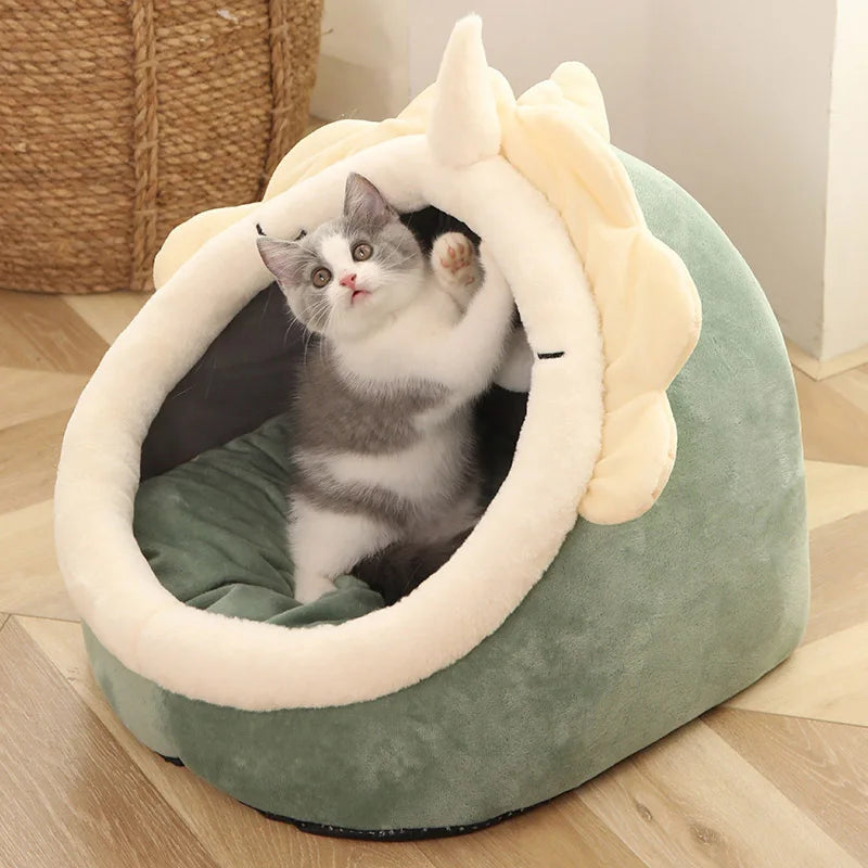 Rovanna Snuggle Cave Bed — Cozy Cotton Sleep Sanctuary for Cats & Small Dogs